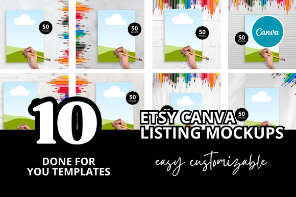 10 Children's Coloring Listing Mockup Ideas
