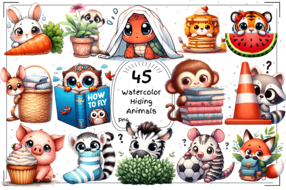 45 Whimsical Watercolor Hiding Animals: A Practical Resource for Creatives and Professionals