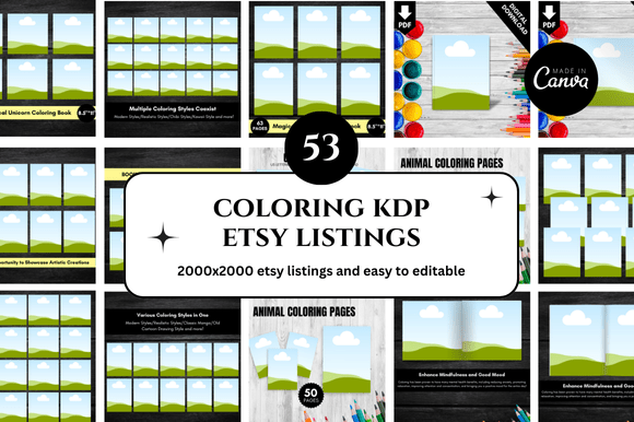 53 Etsy Coloring Listings Mockup: A Strategic Tool for Sellers Who Want to Stand Out