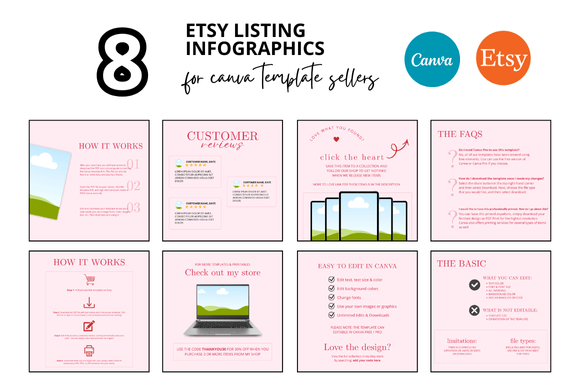 8 Pink Etsy Listing Infographics: How to Boost Your Shop’s Appeal with Color and Clarity
