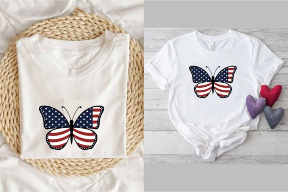 Butterfly Usa Flag T Shirt Design B2: A Unique Blend of Patriotism and Nature-Inspired Style
