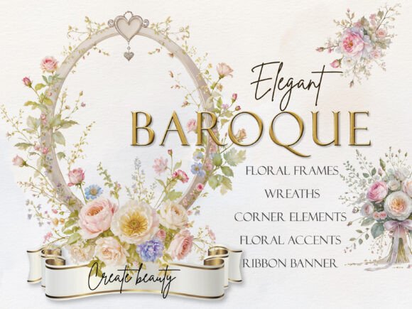 Elegant Baroque Floral Clipart: Practical Ways to Elevate Your Design Projects