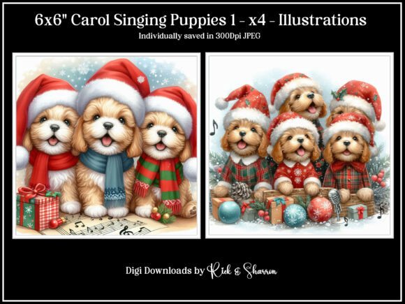 Evaluating 6x6 Carol Singing Puppies 1-4 – JPEG: A Practical Digital Asset for Holiday Projects