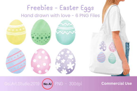 Free Hand-Drawn Easter Eggs for Designers