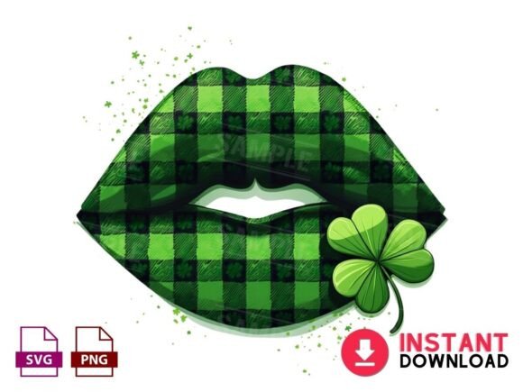 Green Lips St. Patrick's Day Clipart: A Fresh Take on Holiday Design Assets