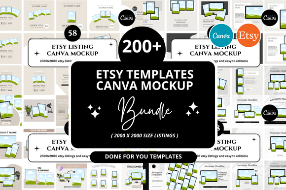 How the 260 Etsy Canva Mockup Bundle Can Transform Your Shop Listings