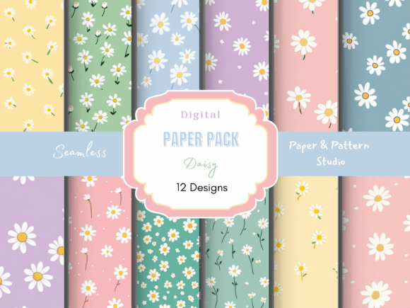 Pastel Daisy Seamless Pattern