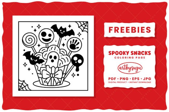 Spooky Snacks Coloring Page Freebies