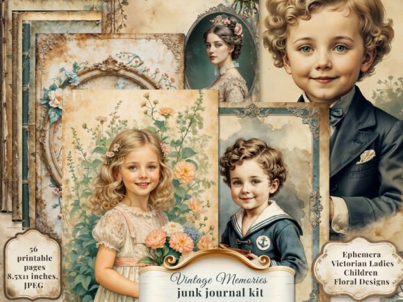 Vintage Memories Junk Journal Kit 54-Page Review